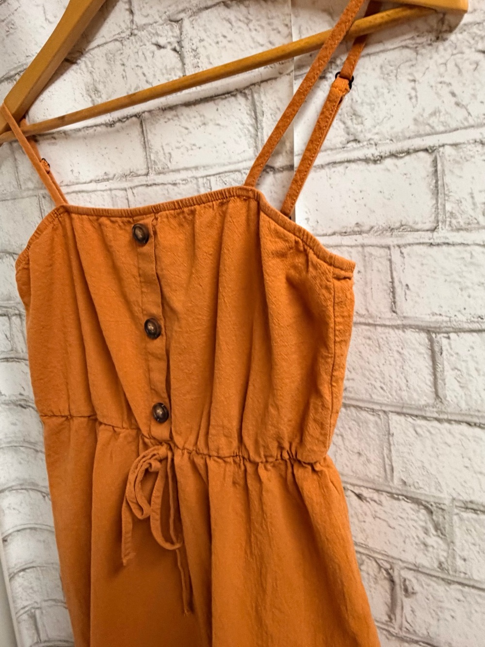 Orange/Rust Ruffle Spaghetti Strap Sundress - Picture 3 of 6